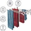 Usknxiu Racks Storage Shelf, Wall Mounted Drying Rack, Stainless Steel Space Saving Towel Rack Collapsible Folding Clothes Drying Rack view 3