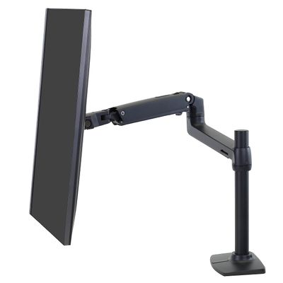 Ergotron LX Monitor Arm, Single Monitor Desk Mount fits Flat Curved Ultrawide Computer Monitors up to 34 Inches, 7 to 25 lbs, VESA 75x75mm or 100x100mm Tall Pole, Matte Black