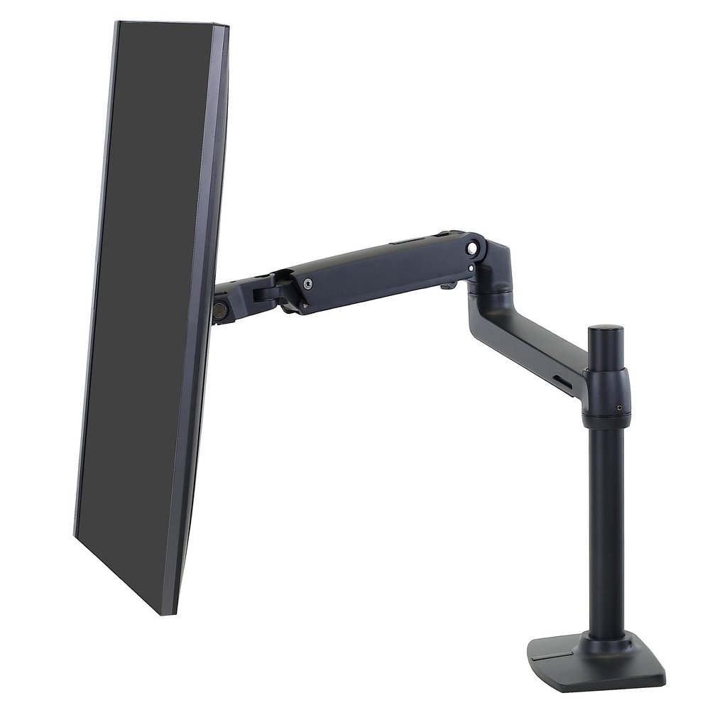 Ergotron LX Monitor Arm, Single Monitor Desk Mount fits Flat Curved Ultrawide Computer Monitors up to 34 Inches, 7 to 25 lbs, VESA 75x75mm or 100x100mm Tall Pole, Matte Black