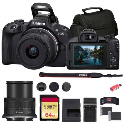 Canon EOS R50 with 18-45mm Lens & Cleaning Kit (5811C012) (Black) Bundle