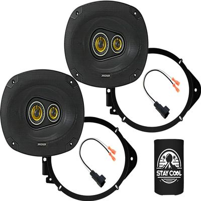 KICKER Speakers 6X9 inch for Chevrolet Suburban 2015-2024 Upgrade Kit - Pair of CS Series with Adapters and Harness, Car Audio Front Door Speaker for Chevy CSC693, 46CSC6934