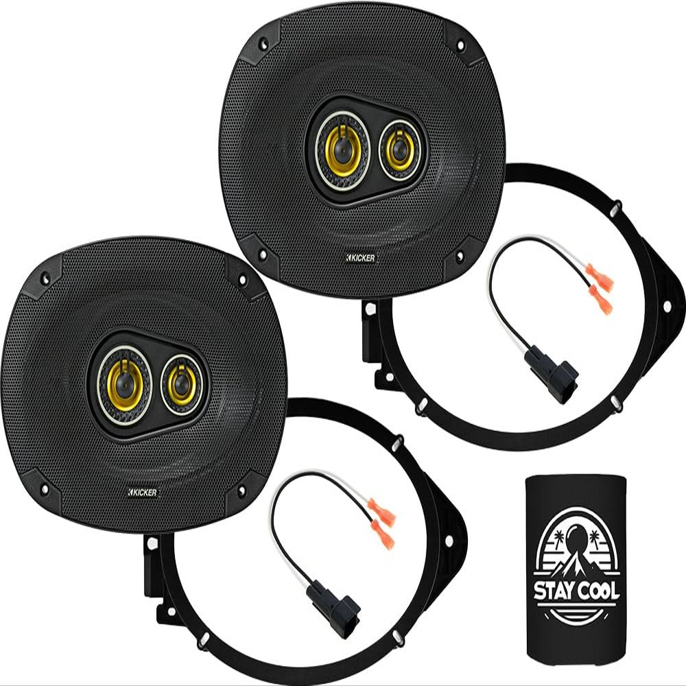 KICKER Speakers 6X9 inch for Chevrolet Suburban 2015-2024 Upgrade Kit - Pair of CS Series with Adapters and Harness, Car Audio Front Door Speaker for Chevy CSC693, 46CSC6934