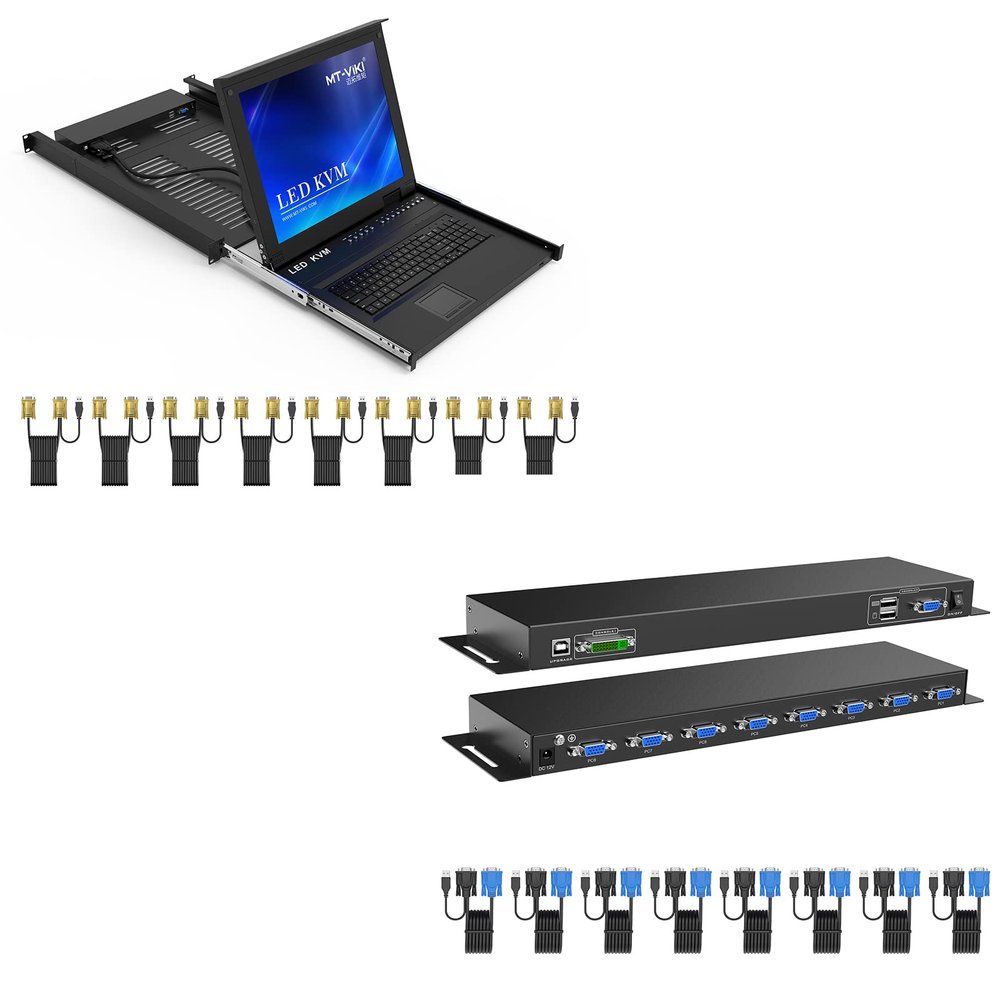 ADD 1 KVM Module for daisychain with 15 Servers(17" LCD KVM +1 daisychain KVM 8 Port)