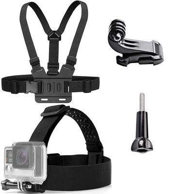 ASOCEA Action Camera Chest Mount Harness with J Hook Compatible and Action Camera Head Mount Strap,Adjustable Headband Compatible with Gopro Hero 11 10 9 8 7/AKASO EK7000/Brave 4/V50