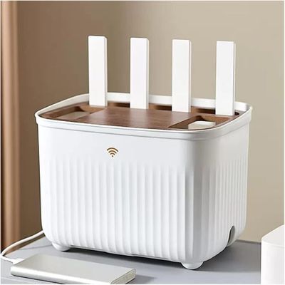 Desktop WiFi Router Storage Box, TV Top Rack, Hidden Line Management Container, Office Desktop Manager, Creative Decoration Storage Box
