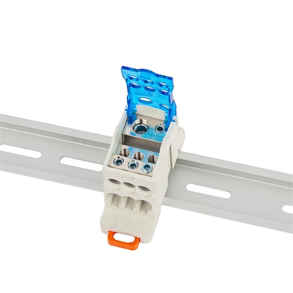 1Pcs UKK125A Junction Box 1 in 6 Out Universal Wire Electrical Connector Din Rail Terminal Block Power Distribution Box UKK 125A