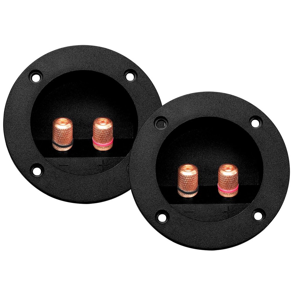 AICARS 3 Inch Speaker Box Terminal Cup, Screw Type Sub Box Terminals 2-Way Box Round Subwoofer Terminal Binding Post for for DIY Home/Car Stereo Speaker- Pack of 2