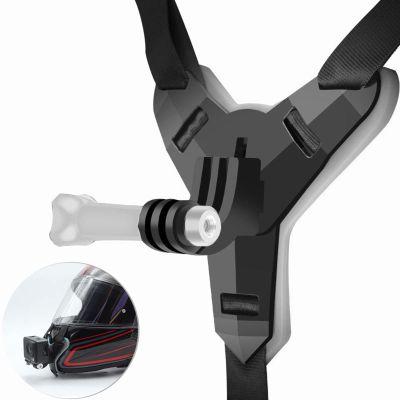 MBAFIT Helmet Chin Holder Bracket Motorcycle Chin Strap Mount for GoPro Hero 11 10 9 8,DJI OSMO Action, SJCAM,YI and Other Action Cam (Black)