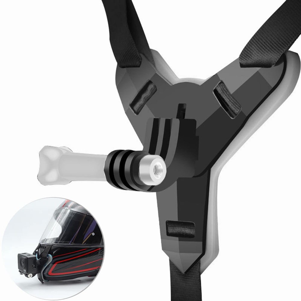 MBAFIT Helmet Chin Holder Bracket Motorcycle Chin Strap Mount for GoPro Hero 11 10 9 8,DJI OSMO Action, SJCAM,YI and Other Action Cam (Black)