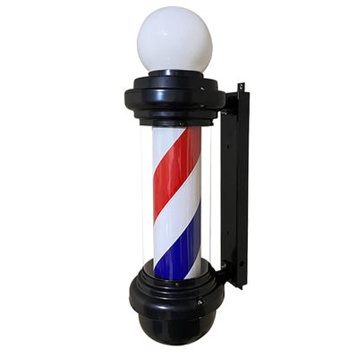 MIXXON Waterproof Barber Pole LED Light, 34.2 "Barbershop Outside The Traditional Barbershop Rotary Lamp, for Outdoor Wall Mount Decoration,Black