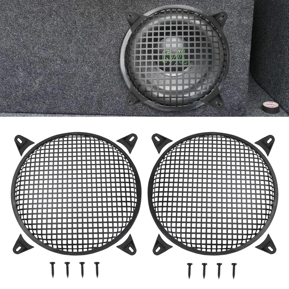 Tongze 12" Speaker Grill Cover: Car Audio Speaker Grill Cover, Subwoofer Metal Mesh-Waffle Grill Cover Protector with Rubber Frame(Pack of 2)