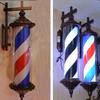 MIXXON Retro Barber Shop Pole Light, Barbershop Stripes Rotating Pole LED Light - Hairdressing Sign Barber Shop Sign, for Outdoor Wall Graphic Decoration,Blue & red view 3