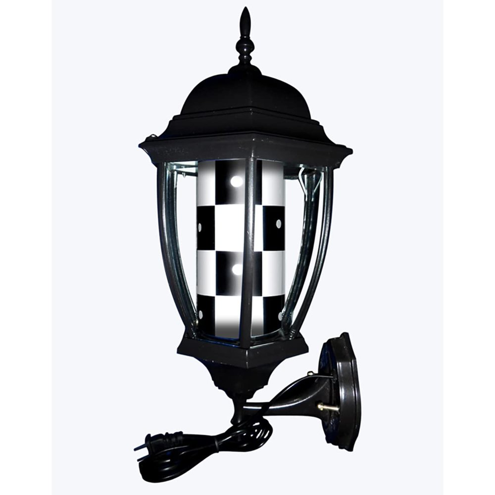 MIXXON Barber Shop Pole Light, Hair Hairdressing Salon Barber Shop Sign, Retro Rotating LED Turn Light, for Outdoor Wall Decoration,A