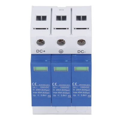 AAOCLO Surge Protective Device, DC1000V Fireproof Flame Retardant PC Small Leakage Photovoltaic Surge Protector for Indoor Outdoor (Size : 3P)