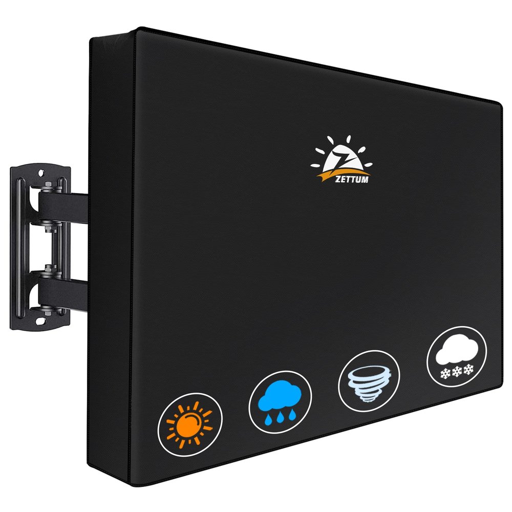 Zettum Outdoor TV Cover 43 Inch - 600D TV Cover Weatherproof & Waterproof for 40 to 43 Inch Outdoor TV, Heavy Duty TV Enclosure Protector for Outside Flat Screen TV (Size: 40"L x 6"D x 26"H)