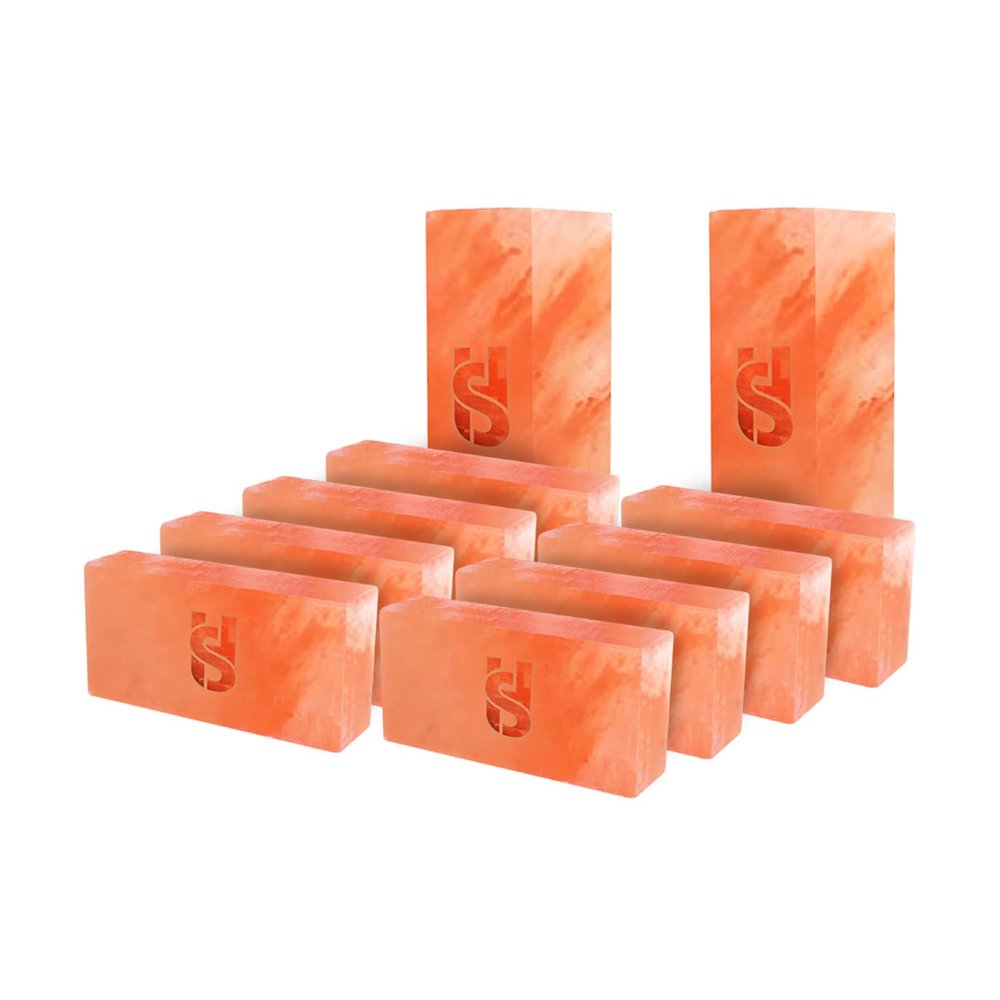 Himalayan Pink Salt Blocks 8x4x2 Salt Bricks Build Salt Wall Panel Home decor Improvement Pack of 10