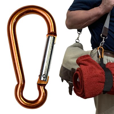 MULTUS 3 inch Aluminum Orange 50 LB Capacity Carabiner for Camping, Hiking, Hunting, Boating, and Outdoor Hanging Gear Storage and Organization