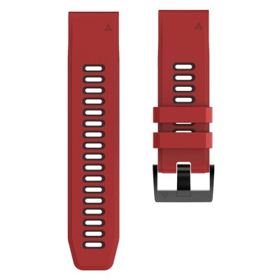 AXTI Silicone Quick Release Watchband Strap For Garmin Fenix 7 7X 5X 5X Plus 3 3HR Watch Easyfit Wrist Band Strap For Fenix 5 5 Plus 935 (Color : Black Red, Size : 22Fenix 6 Pro)