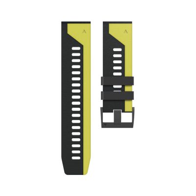 AEHON 22 26mm Colorful Quickfit Watch Straps For Garmin Fenix 7 7X 6 6X 5X 5 Plus 3 3HR 935 945 S60 Silicone Easyfit Watch Wristband Correa (Color : Black Yellow, Size : Fenxi 7)