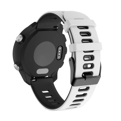 AXTI Silicone Watchband for Garmin Forerunner 245 245M 645 Watch Strap Wristband for Garmin Vivoactive 3 Watchband (Color : White Black, Size : Forerunner 245 245M)