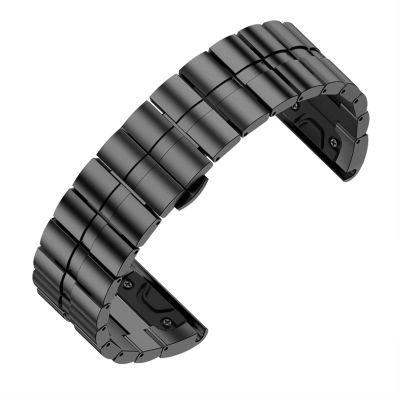BUDAY 26mm Quick Release Band Metal Easy Fit Stainless Steel Watch Bands Wrist Strap for Garmin Fenix 7X 5X/Fenix 3/Fenix 3 HR Watch (Color : Preto, Size : Fenix 7X)
