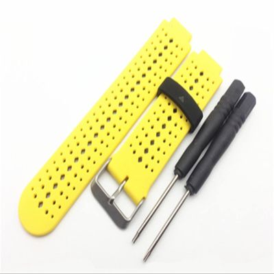 AXTI Soft Silicone Watch Strap Replacement Wrist Watch Band For Garmin Forerunner 220/230/235/620/630 Watchband With Tools (Color : Yellow black)