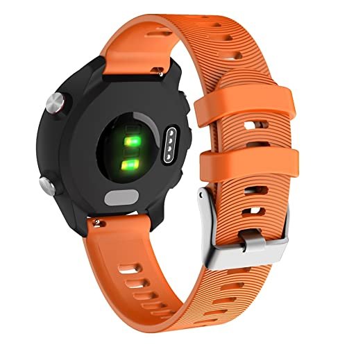 AXTI 20mm Silicone Watchband Strap For Garmin Forerunner 245 245M 645 Vivoactive 3 Vivomove HR Smart Bracelet Wristband Strap (Color : Orange)