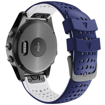 AXTI 22mm Quickfit Watchband For Garmin Fenix 7 6 6Pro 5 5Plus Silicone Band For Approach S60 S62 forerunner 935 945 Wrist Strap (Color : Dark Blue White, Size : Forerunner 935 945)