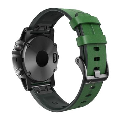AXTI 26 22mm Watch Band Strap For Garmin Fenix 7 7X 6 6X 5X 5 3 3HR Forerunner 935 945 Quick Release Silicone Wristbands (Color : Dark Green, Size : Forerunner 935 945)