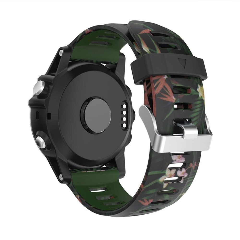 AXTI 26mm Replacement Watch Strap For Garmin Fenix 5X Watch Band Sport Silicone Watchband For Garmin Fenix3 3HR (Color : Bamboo camouflage)