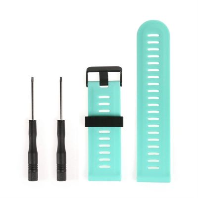 BUDAY Replacement Soft Silicone Watchbands Strap for Garmin Fenix 3 / Fenix 3 HR GPS Watch With Tools Watch Accessories (Color : Teal)