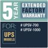 Lowell Five Year Extended Warranty for UPSV-700 or UPSV-1000 (UPS-EW-521) view 1