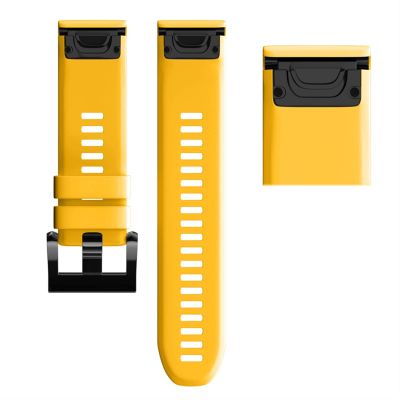 AXTI 26 22 20MM Watchband Strap For Garmin Fenix 7X 7 7S Watch Quick Release Silicone Easyfit Wrist Band Strap (Color : Yellow, Size : 22MM Fenix 6 5 5plus)