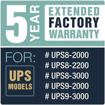 Lowell Five Year Extended Warranty for UPS8-2000, UPS8-2200, UPS8-3000, UPS9-2000, UPS9-3000 (UPS-EW-523)