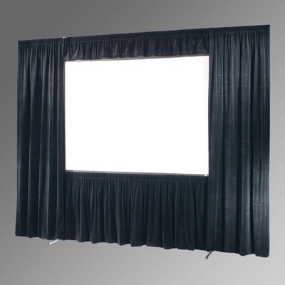 Draper - 242278 - Ultimate Folding Screen Dress Kit Skirt - I.F.R., 83 x 130, HDTV, Black Velour; Size: 83 x 130;