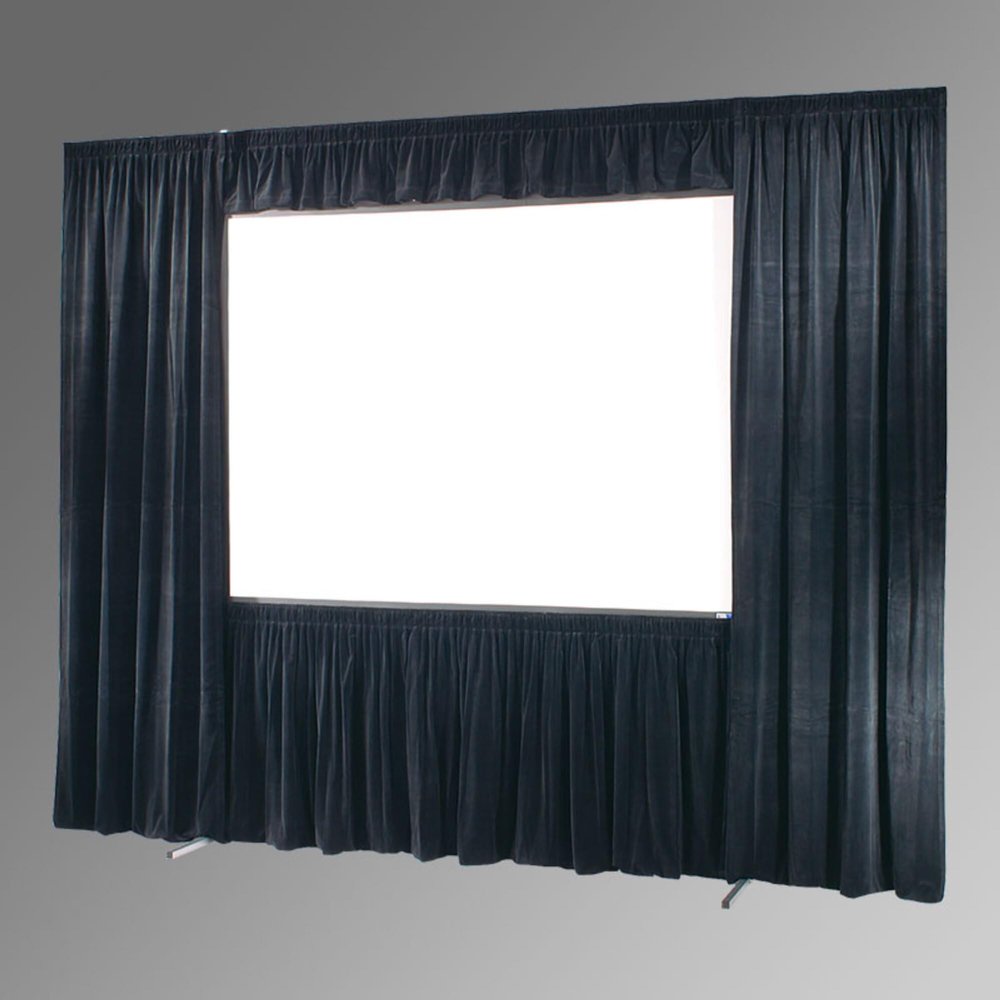 Draper - 242278 - Ultimate Folding Screen Dress Kit Skirt - I.F.R., 83 x 130, HDTV, Black Velour; Size: 83 x 130;