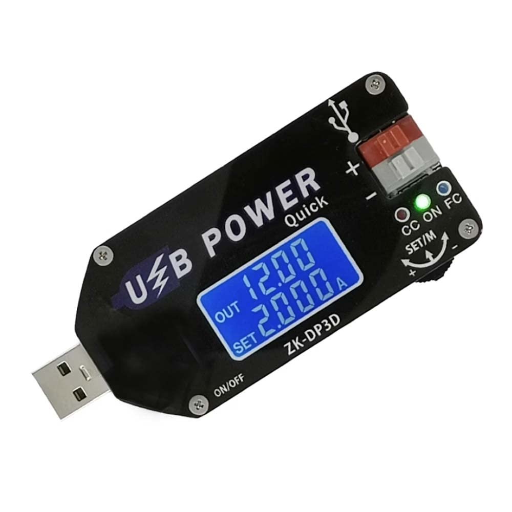 ZK-DP3D CNC USB Adjustable Stabilized Voltage Power Supply Module Booster Line Fan Governor 15W