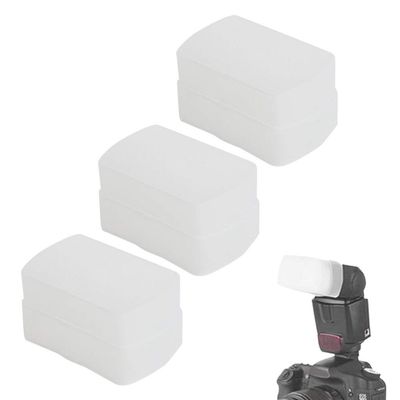 Flash Softbox Diffuser, 3Pcs Mini Polyethylene Camera External Light Reflector Soft Light Box for 580EX Top Flash Studio Portrait Photography