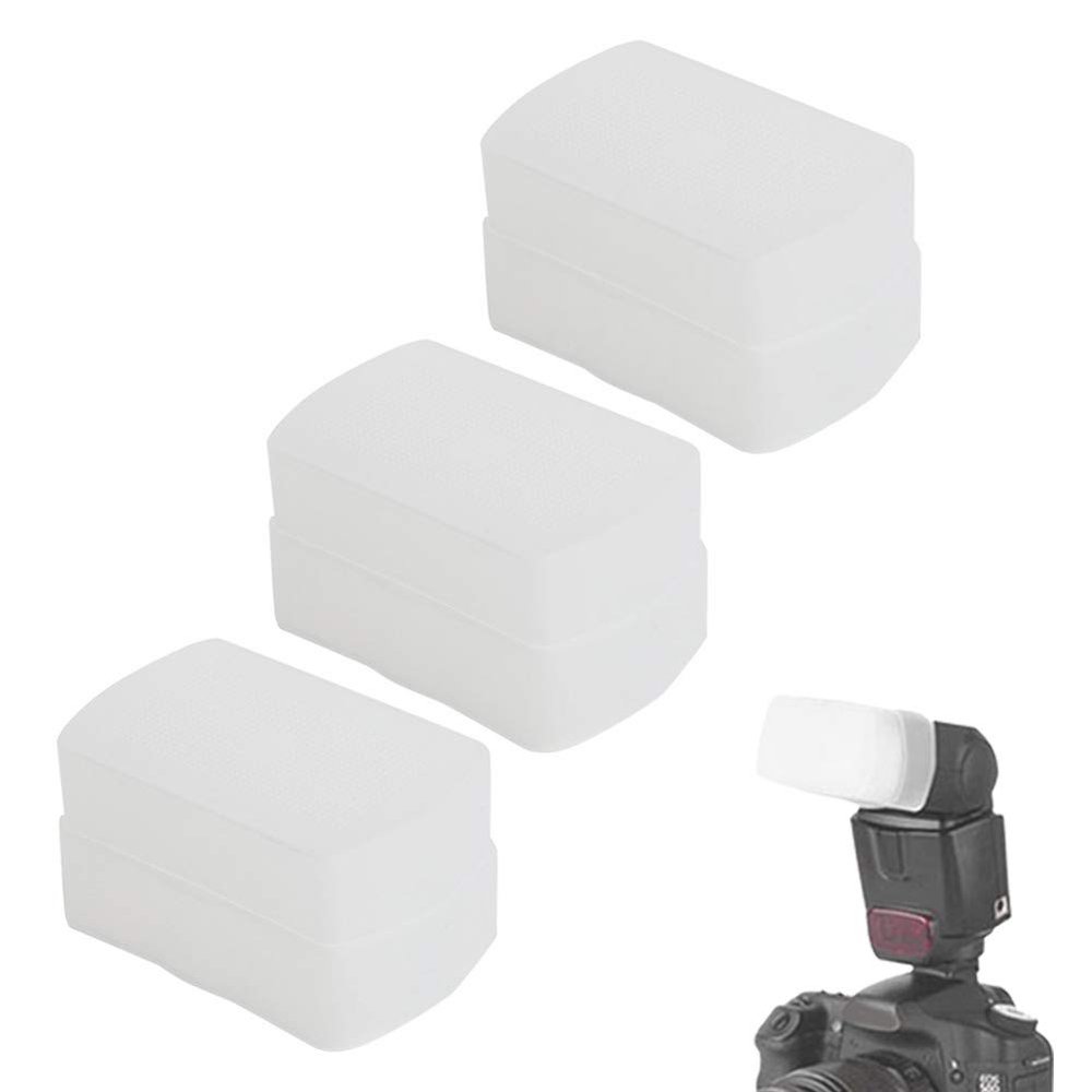 Flash Softbox Diffuser, 3Pcs Mini Polyethylene Camera External Light Reflector Soft Light Box for 580EX Top Flash Studio Portrait Photography