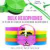 Barks Classroom Headphones (10 Pack, Mixed Colors) - On-Ear Premium Student Bulk Headphones: Perfect for Kids K-12, Schools & Class Sets (Colorful, Durable, Noise Reducing, Comfortable, Easy-to-Clean) view 2