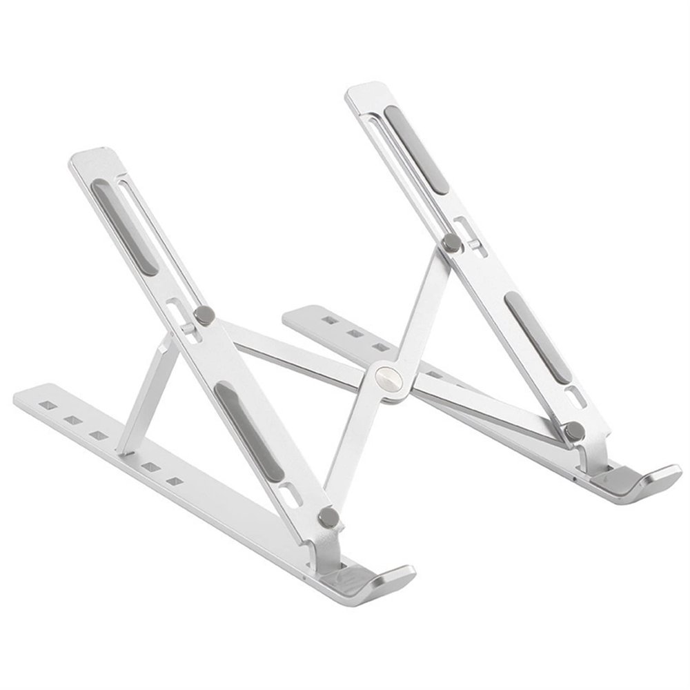 QIYUDS Laptop Stand,Ergonomic Aluminum Laptop Computer Stand, 6-Speed Height Free Choice,Hollow Design,Strong Load Capacity for10-15.6 in Laptops (Color : Silver)