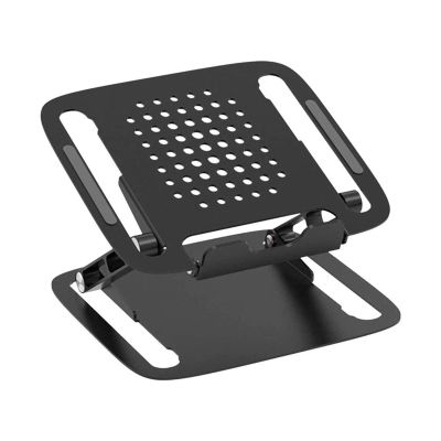 QIYUDS Laptop Stand,Ergonomic Aluminum Laptop Computer Stand, Folding Laptop Stand,Adjustment Multi-Purpose Heat Dissipation Rack,Fits Up to 17 in Laptop (Color : Black)