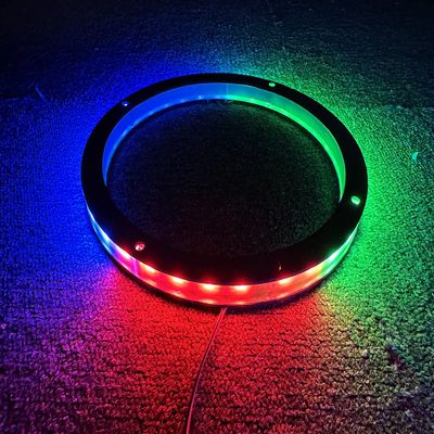 1PC 15" Car LED Speaker Ring Lights Decorative Light Kit Dream Color Chasing Flow Series + RGB Spacer Ring Light Coaxial Speaker Lights Bluetooth App & Remote Controlled (1PC-CHASE-15'')