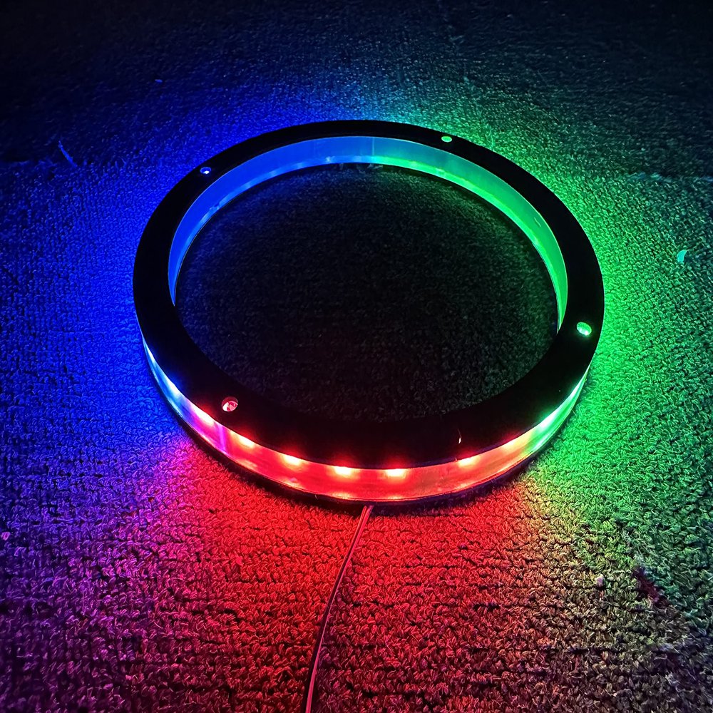 1PC 15" Car LED Speaker Ring Lights Decorative Light Kit Dream Color Chasing Flow Series + RGB Spacer Ring Light Coaxial Speaker Lights Bluetooth App & Remote Controlled (1PC-CHASE-15'')