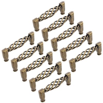 Vintage Ceramic Drawer Knobs,Cabinet Wardrobe Bow Pull Handles,10pcs Home Decor Bird Cage Spiral Design Iron Handles Drawer Cabinet Cupboard Door Pull Handle Kitchen Furniture Knobs - Bronze ( Size :