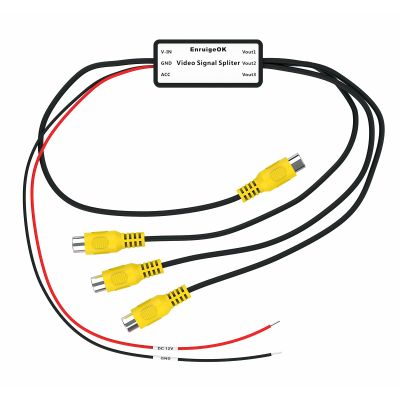 EnruigeOK 1 to 3 Car Channel RCA Video Signal Booster and Splitter for 12V (1 to 3)