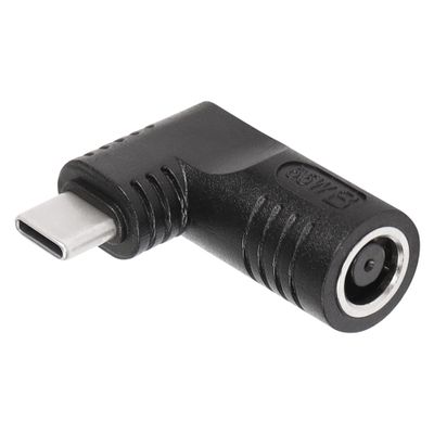 SinLoon 65W PD DC 7.4mm x 5.0mm Female (7.4mm x 0.6mm) Input to USB Type C Male Power Charging Adapter,Uilt-in with PD Automatic Identification Induction Chip,for Phones,Tablets, Laptops(black 7406 B)
