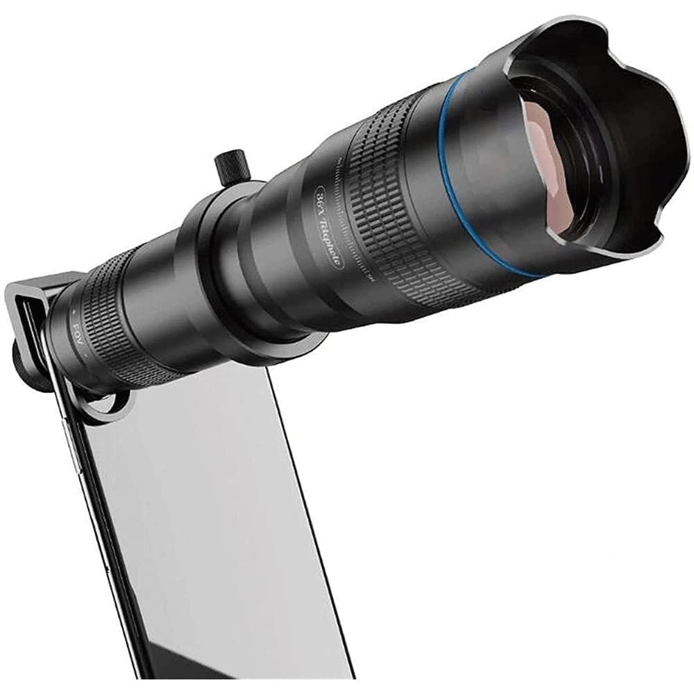 RMENST Phone Camera Lens Kit, Cell Phone Lens Kit - 36X Zoom Telephoto Lens Super Wide Angle Lens+ Macro Lens for Camping, Hiking, Travel