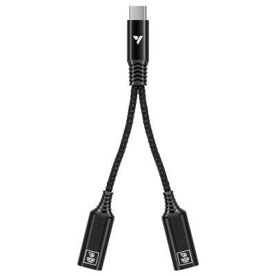 VIVOSUN USB-C Splitter with 1 Male to 2 Female, 2-in-1 Type C Splitter, Daisy-Chain Adapter Dongle for GrowHub Controller E42A