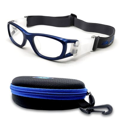BLUE CUT Safety Basketball Goggles For Kids for Outdoor Sports Activities Soccer Football Anti Fog Lenses (Blue)